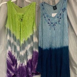 Elegant Tie-Dye Sleeveless Coverups